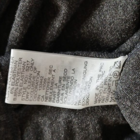 NUE by Shani, Elegant Grey Long Sleeve Dress. With Embishment Waistline, Size 8 - Picture 14 of 14